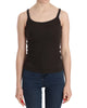 Dark Brown Sleeveless Spaghetti Strap Top Blouse 42 IT Women