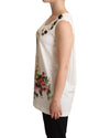 Dog and Floral Print Tank T-shirt by Dolce &amp; Gabbana 38 IT Women