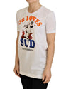 Dolce &amp; Gabbana Crew Neck T-shirt with DG LOVES SUD Motive 36 IT Women