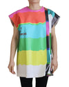 Dolce &amp; Gabbana Sleeveless Blouse with Multicolor TV Print 36 IT Women