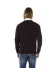 Embroidered V-neck Sweater in Extrafine Wool Merinos M Men