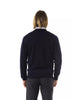 Embroidered V-neck Sweater in Extrafine Merino Wool XS Men