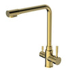 2023 Brushed Brass Gold L shape 3 way filter water kitchen mixer tap faucet Stainless steel Made PVD plated