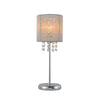 Emilia Table Lamp with Acrylic Drops - Grey Shade