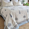 Kolka Palm & Pine Reversible Quilt 100% Cotton Blue - King Size