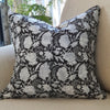 Kolka Black Floral Lounge Decorative Cushion Soft Cotton Cover - Black