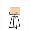 Modern Scandi Metal Dimmable Table Desk Lamp w/ Linen Shade - Matte Black