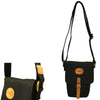 FIB Water Resistant Small Shoulder Canvas Bag w Adjustable Shoulder Strap - Black