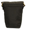 FIB Water Resistant Small Shoulder Canvas Bag w Adjustable Shoulder Strap - Black