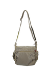 FIB Mens Flapover Shoulder Bag Cross Body Travel Satchel Shoulder Strap - Sand