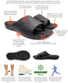 Archline Rebound Orthotic Slides Flip Flop Thongs Slip On Arch Support - Black