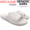 Archline Rebound Orthotic Slides Flip Flop Thongs Slip On Arch Support - White - Euro 43