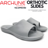 Archline Rebound Orthotic Slides Flip Flop Thongs Slip On Arch Support - Stone Grey