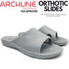 Archline Rebound Orthotic Slides Flip Flop Thongs Slip On Arch Support - Stone Grey - Euro 43