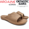 Archline Rebound Orthotic Slides Flip Flop Thongs Slip On Arch Support - Putty - Euro 36