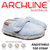 ARCHLINE Orthotic Plus Slippers Closed Scuffs Pain Relief Moccasins - Baby Blue - EU 36