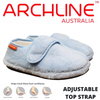 ARCHLINE Orthotic Plus Slippers Closed Scuffs Pain Relief Moccasins - Baby Blue - EU 37