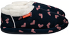 ARCHLINE Orthotic Slippers CLOSED Arch Scuffs Moccasins Pain Relief - Navy with Hearts - EUR36