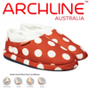 ARCHLINE Orthotic Slippers CLOSED Back Scuffs Moccasins Pain Relief - Red Polka Dots - EUR 35 (Womens 4 US)