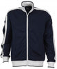 Identitee Mens Varsity Track Top Jacket Tracksuit Warm Winter Jumper Long Sleeve - Navy/White - 3XL