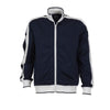 Identitee Mens Varsity Track Top Jacket Tracksuit Warm Winter Jumper Long Sleeve - Navy/White - L