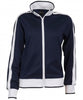 Identitee Ladies Track Top Jacket Tracksuit Warm Winter Full Zip Varsity Jumper - Navy/White - S (6-8)