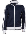 Identitee Ladies Track Top Jacket Tracksuit Warm Winter Full Zip Varsity Jumper - Navy/White - XL (18-20)