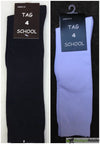 2x Pairs SCHOOL SOCKS Plain Ribbed Knee High Cotton Rich Girls Boys Unisex Kids