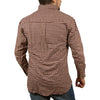 Mens Long Sleeve Flannelette Shirt 100% Cotton Flannel - Burgundy Check - XXL