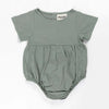 Ponchik Babies + Kids - Linen Romper - Artichoke Green - Size 2y Only