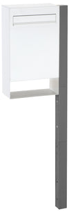 Sandleford Free Standing Letter Box Post Mount w/ Post & Key Lockable - White/Grey