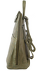 Milleni Ladies Genuine Italian Leather Backpack Bag Twin Zip - Olive