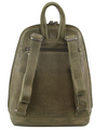 Milleni Ladies Genuine Italian Leather Backpack Bag Twin Zip - Olive