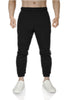 Mens Fleece Skinny Track Pants Jogger Gym Casual Sweat Trackies Warm Trousers - Black/White Stripe - XL