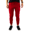 Mens Skinny Track Pants Joggers Trousers Gym Casual Sweat Cuffed Slim Trackies Fleece - Red - S