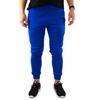 Mens Skinny Track Pants Joggers Trousers Gym Casual Sweat Cuffed Slim Trackies Fleece - Royal Blue - 3XL