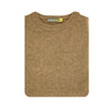 100% SHETLAND WOOL CREW Round Neck Knit JUMPER Pullover Mens Sweater Knitted - Nutmeg (23) - 4XL