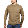 100% SHETLAND WOOL CREW Round Neck Knit JUMPER Pullover Mens Sweater Knitted - Nutmeg (23) - M