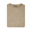 100% SHETLAND WOOL CREW Round Neck Knit JUMPER Pullover Mens Sweater Knitted - Beige (03) - 6XL