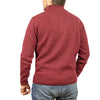 100% SHETLAND WOOL Half Zip Up Knit JUMPER Pullover Mens Sweater Knitted - Burgundy (97) - L