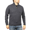 100% SHETLAND WOOL Half Zip Up Knit JUMPER Pullover Mens Sweater Knitted - Denim Blue (45) - 4XL