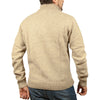 100% SHETLAND WOOL Half Zip Up Knit JUMPER Pullover Mens Sweater Knitted - Oat Marle (03) - 3XL