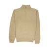 100% SHETLAND WOOL Half Zip Up Knit JUMPER Pullover Mens Sweater Knitted - Oat Marle (03) - 3XL