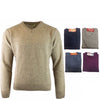 100% Shetland Wool V Neck Knit Jumper Pullover Mens Sweater Knitted