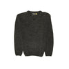 100% Shetland Wool V Neck Knit Jumper Pullover Mens Sweater Knitted - Charcoal (29) - 4XL