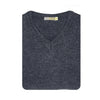 100% Shetland Wool V Neck Knit Jumper Pullover Mens Sweater Knitted - Navy (45) - 6XL