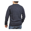 100% Shetland Wool V Neck Knit Jumper Pullover Mens Sweater Knitted - Navy (45) - L