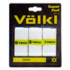 3-Pack Volkl Super Perf Over Grips for Tennis Squash Pickleball Racquets - White