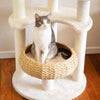 5-Platform Plush and Wicker Cat Tree