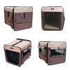 Pet Carrier Bag Soft Dog Crate Cage Kennel Tent House Foldable Portable Car Bed Brown 70*52*52CM